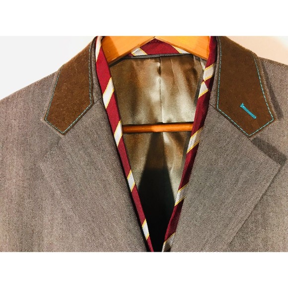 American Chang 3 Button Funky Men's Blazer Size L Steampunk Eccentric Grandpa - Picture 5 of 16